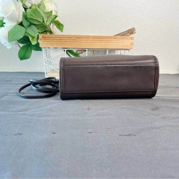 RARE! COACH Regina 9983 Mahogany Brown Leather Satchel Crossbody Bag - Picture 9 of 10